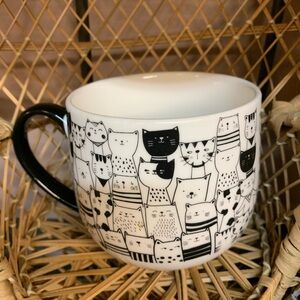 Cat Design Black and White Mug